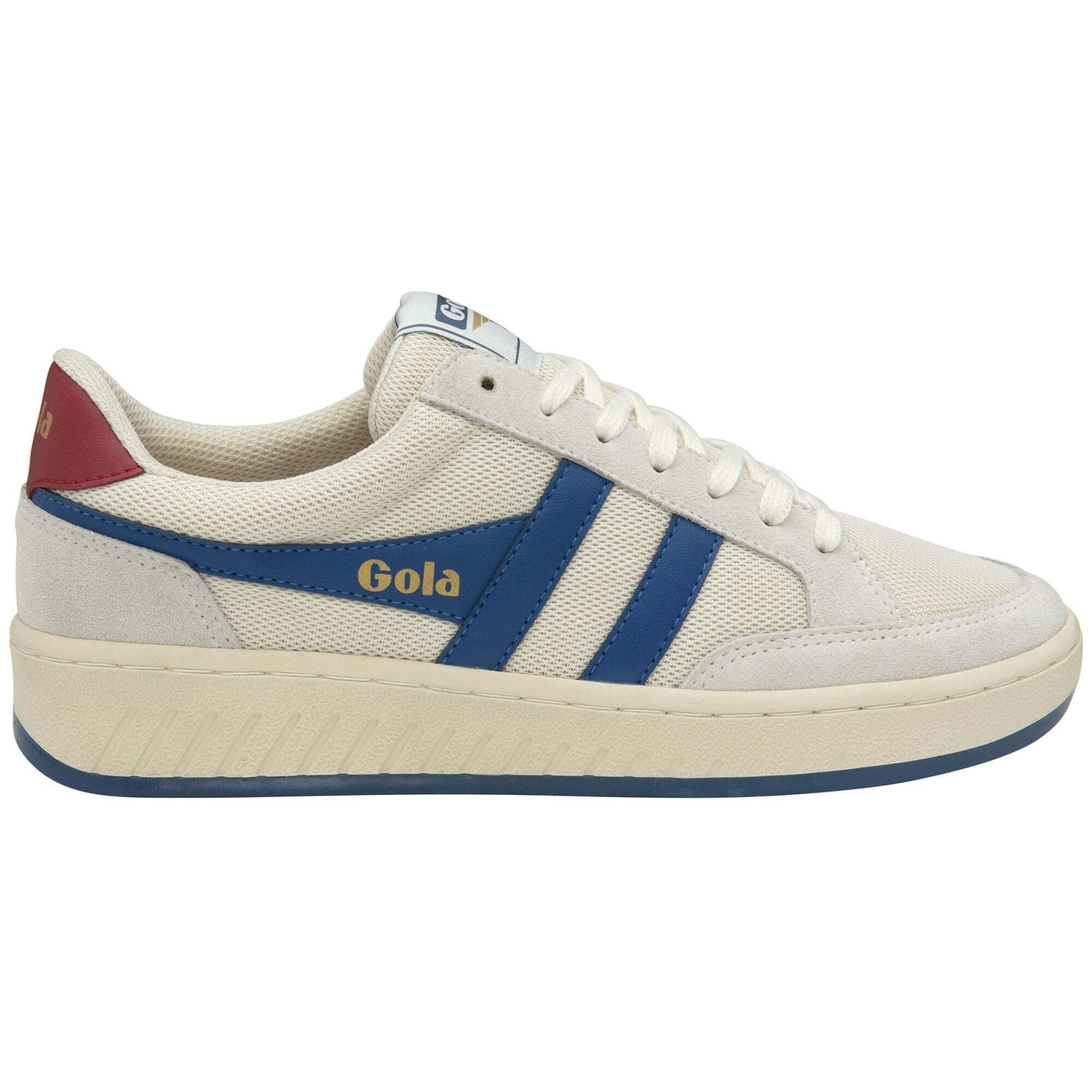 Gola Men's Low-Top Sneaker, Off White Marine Blue Deep Red, 8.5