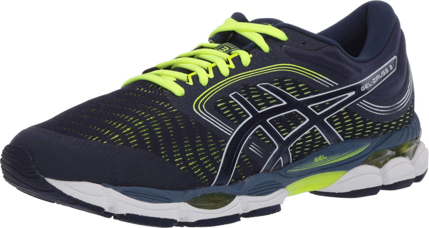 ASICS Men's Gel-Ziruss 3 Running Shoes, 13, Peacoat/Safety Yellow