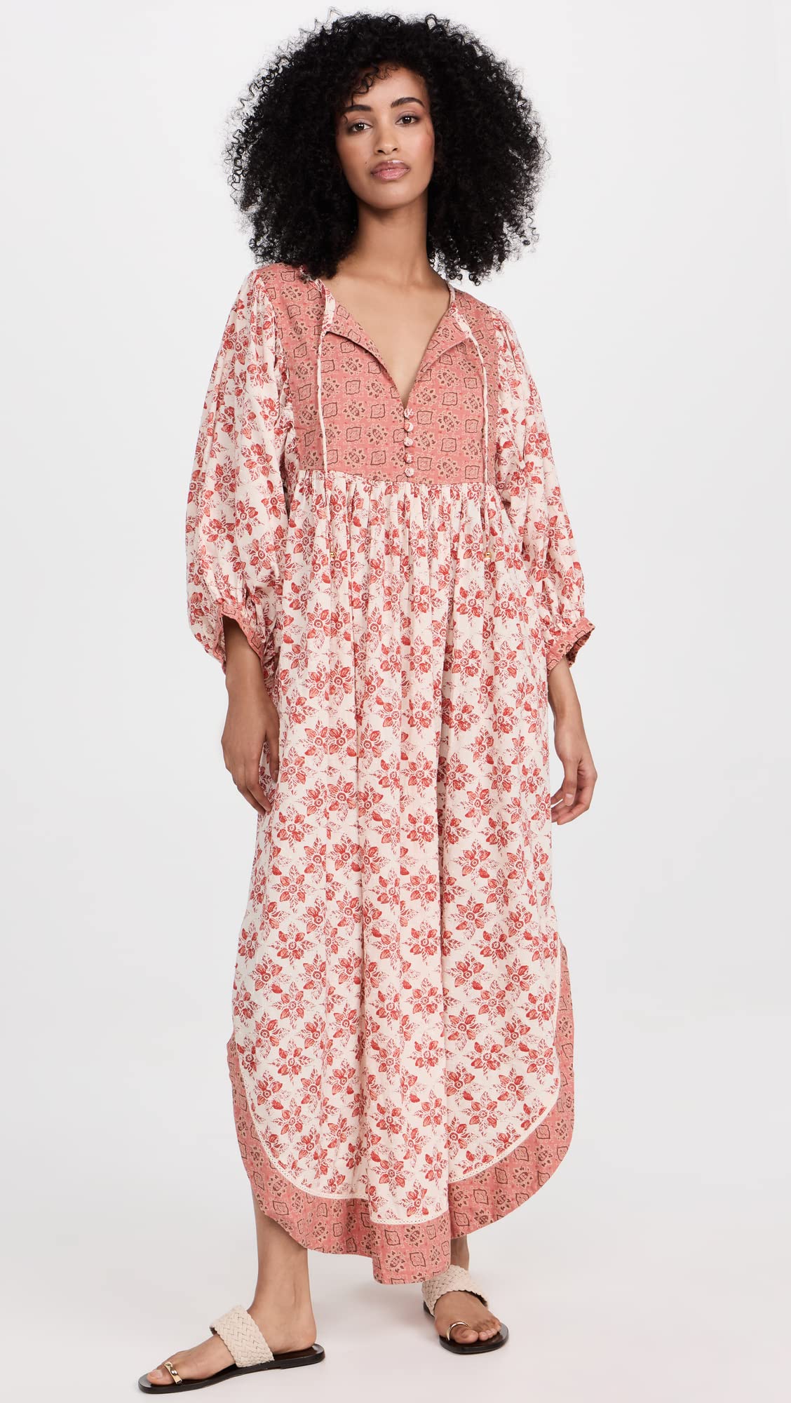 Free People Women's Hazy Maisy Maxi Dress Small Earth Combo