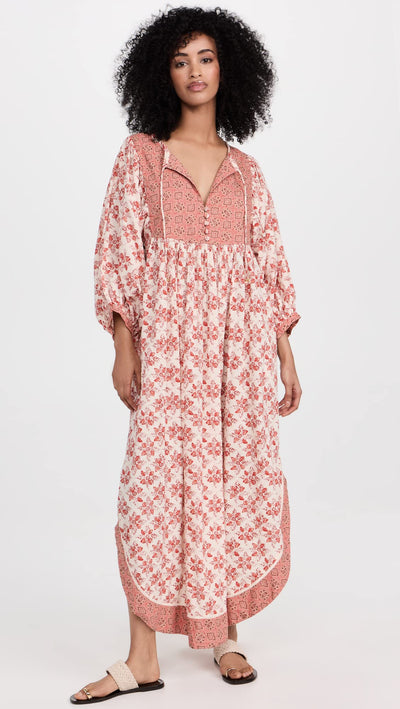 Free People Women's Hazy Maisy Maxi Dress Small Earth Combo
