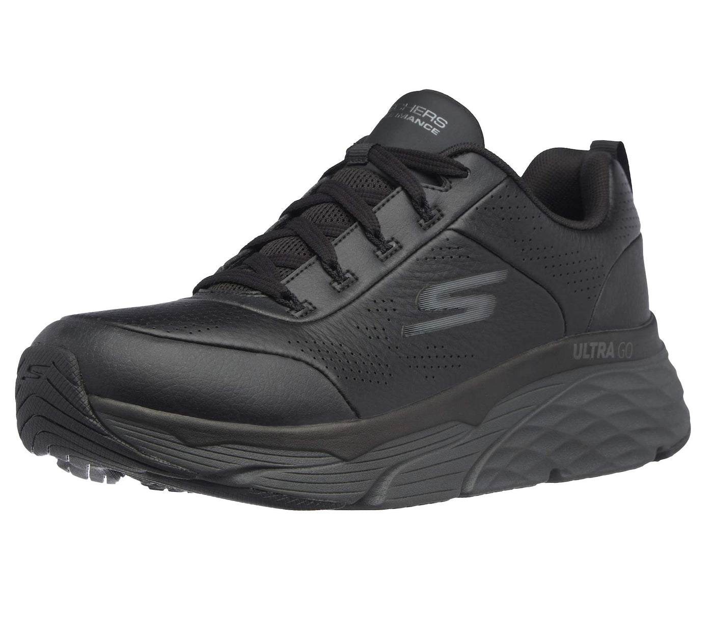 Skechers Men's Max Cushioning Elite Lucid-Premium Leather Walking & Running Shoe Sneaker 10 Black/Charcoal