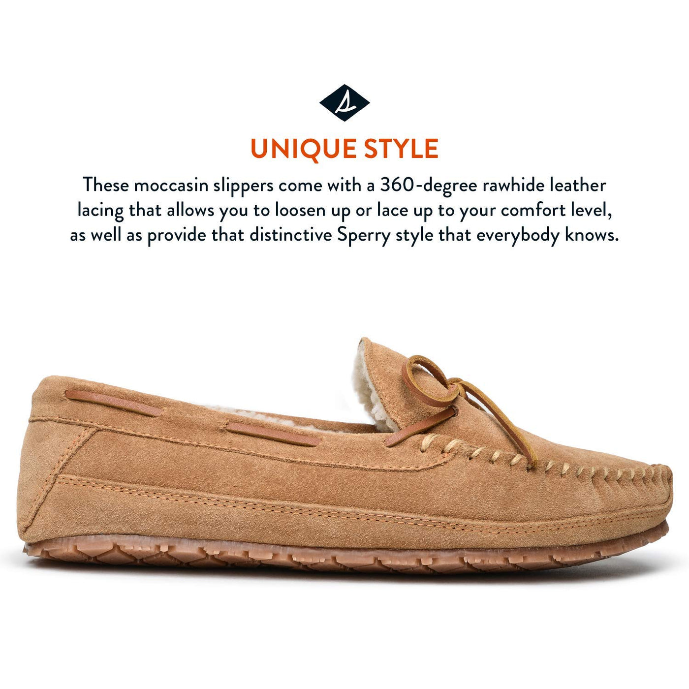 Sperry Men's Trapper Moccasin Slippers, 11, M, Cinnamon