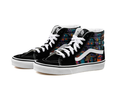 Vans Men's Sk8 Hi Sneaker, Trippy Drip Black Multi, Size 6.5