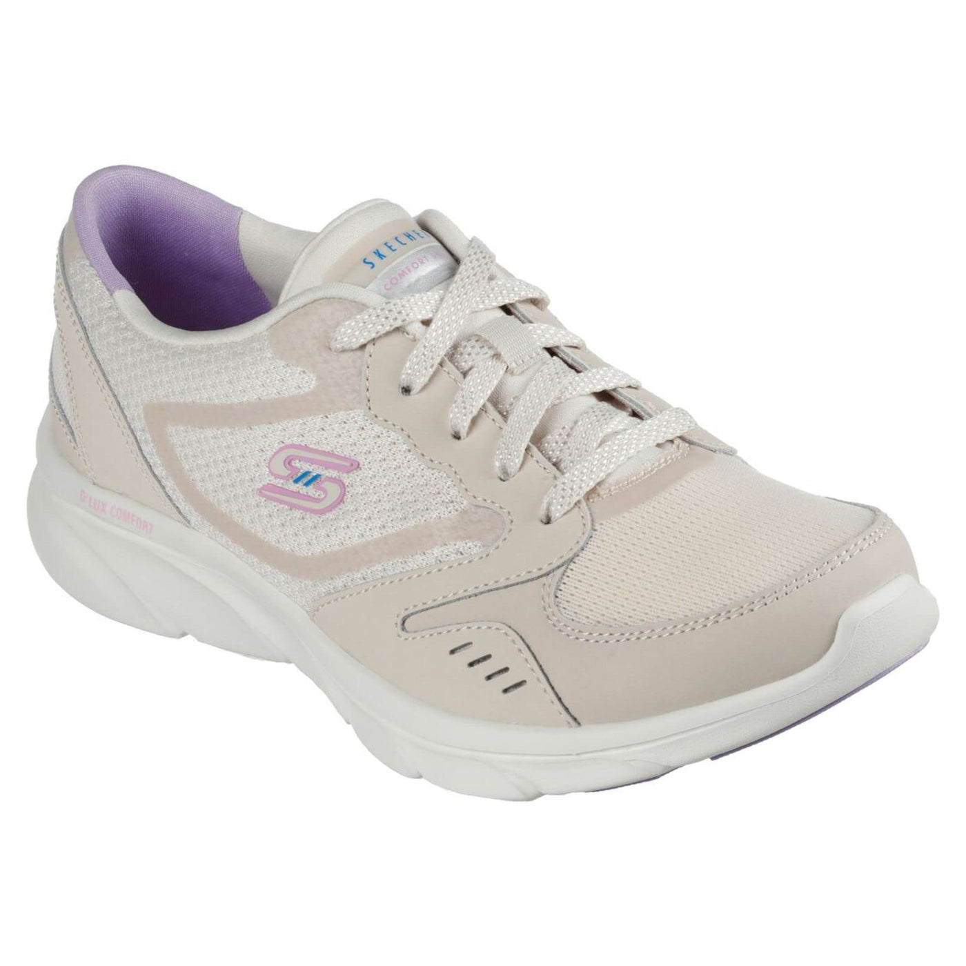 Skechers Women's Relaxed Fit D'Lux Comfort - Plenty Success Sneakers 8 Natural