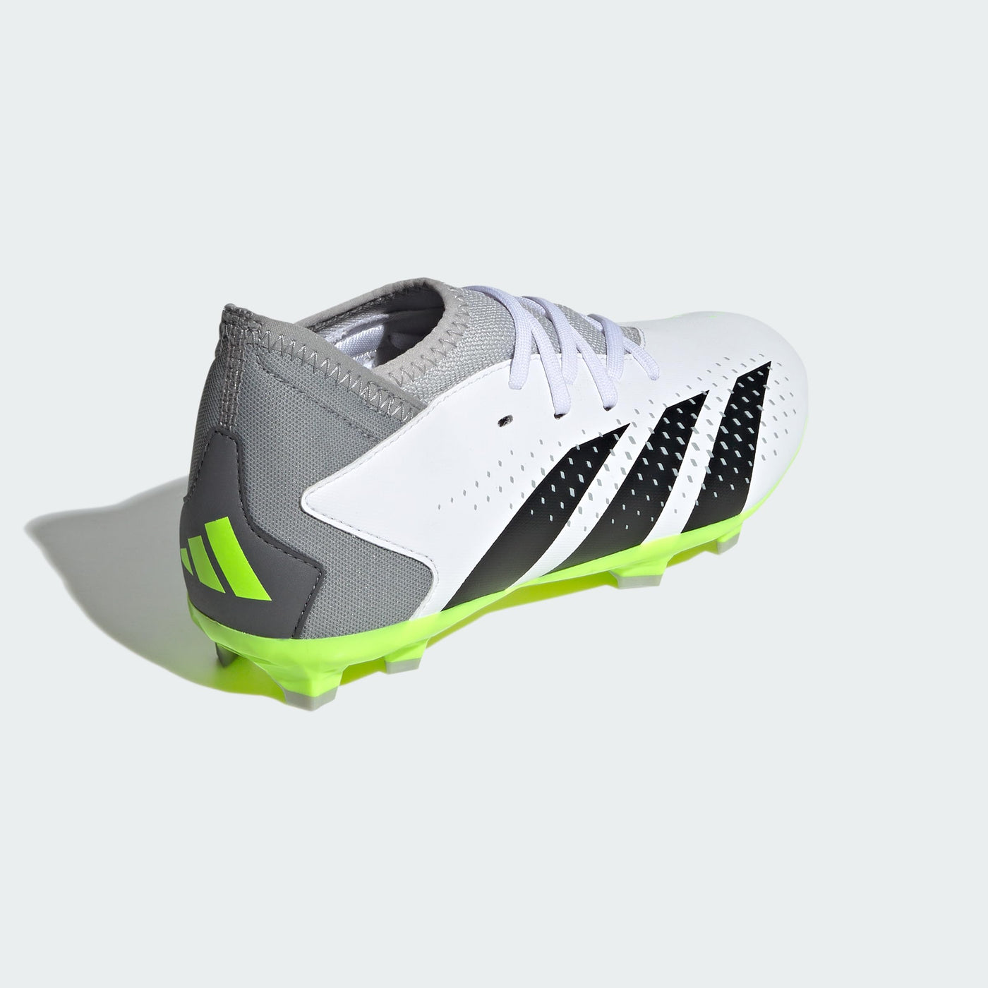 adidas Predator Accuracy.3 Firm Ground Sneaker, White/Core Black/Lucid Lemon, 5.5 US Unisex Big Kid