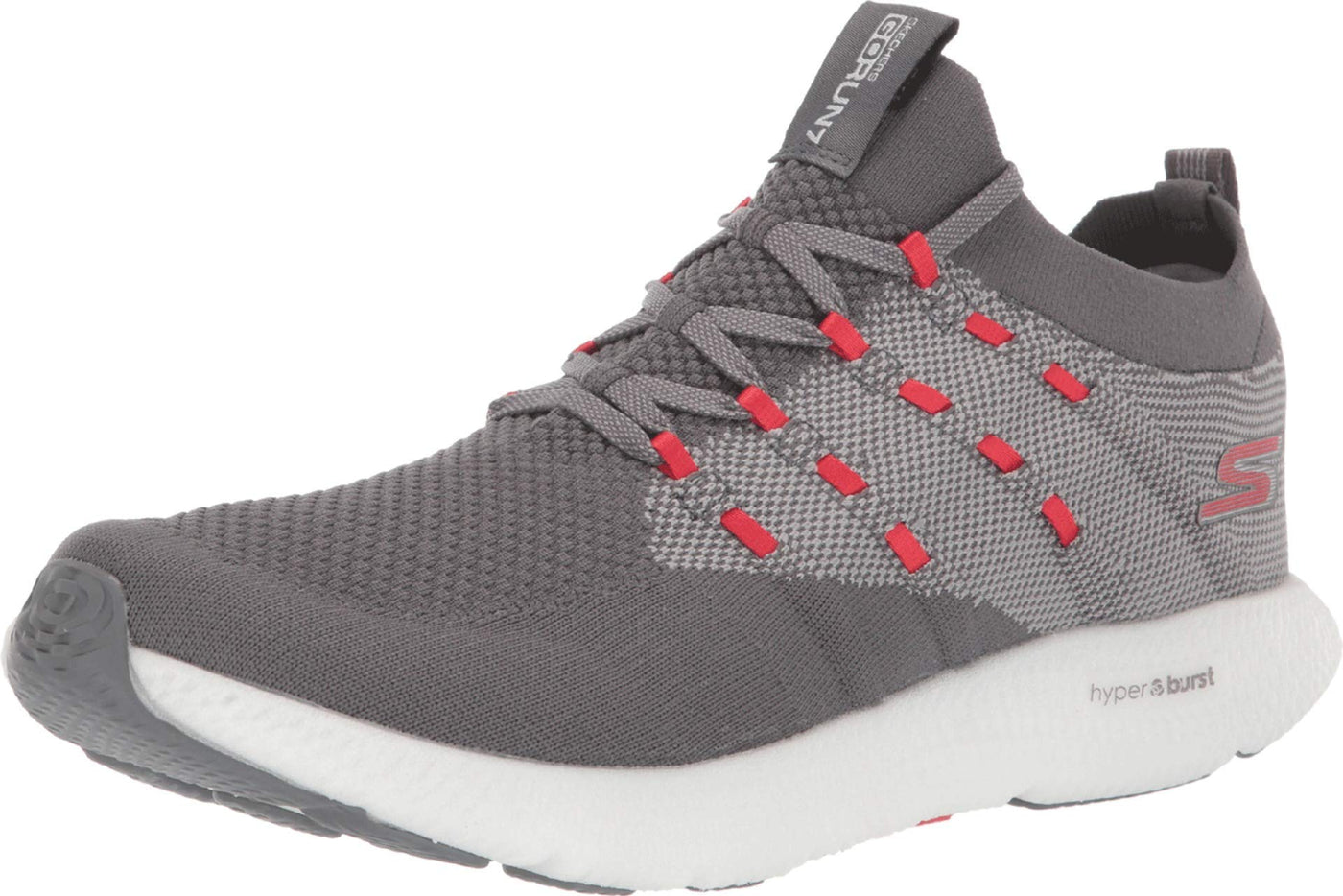 Skechers Mens Go Run 7 Sneaker (11, Charcoal Red)