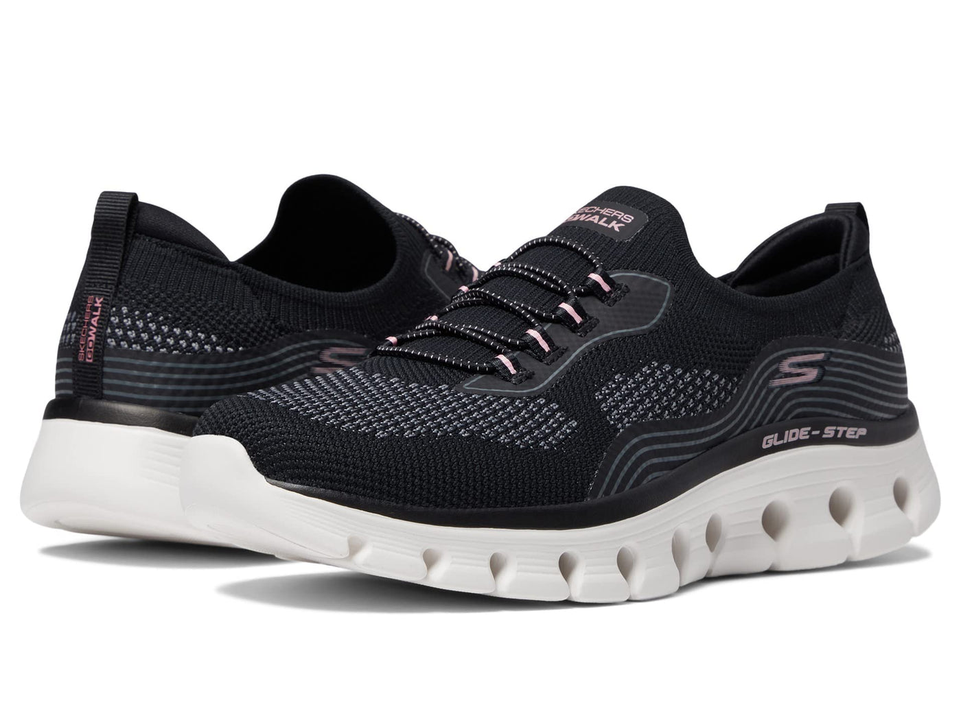 Skechers Go Walk Glide-Step Flex - Silver Black/Pink 5.5 B (M)