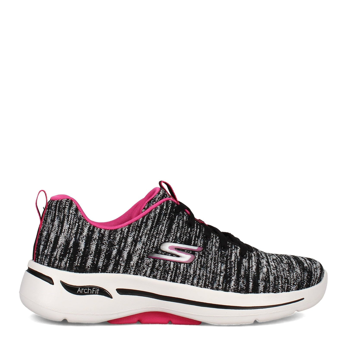 Skechers Women's GO Walk Arch FIT-Glee Sneaker, Black/Hot Pink, 6.5