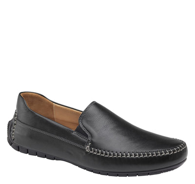 Johnston & Murphy Men's Cort Whipstitch Venetian | Casual Shoe | Leather Driver 11 Black Full Grain