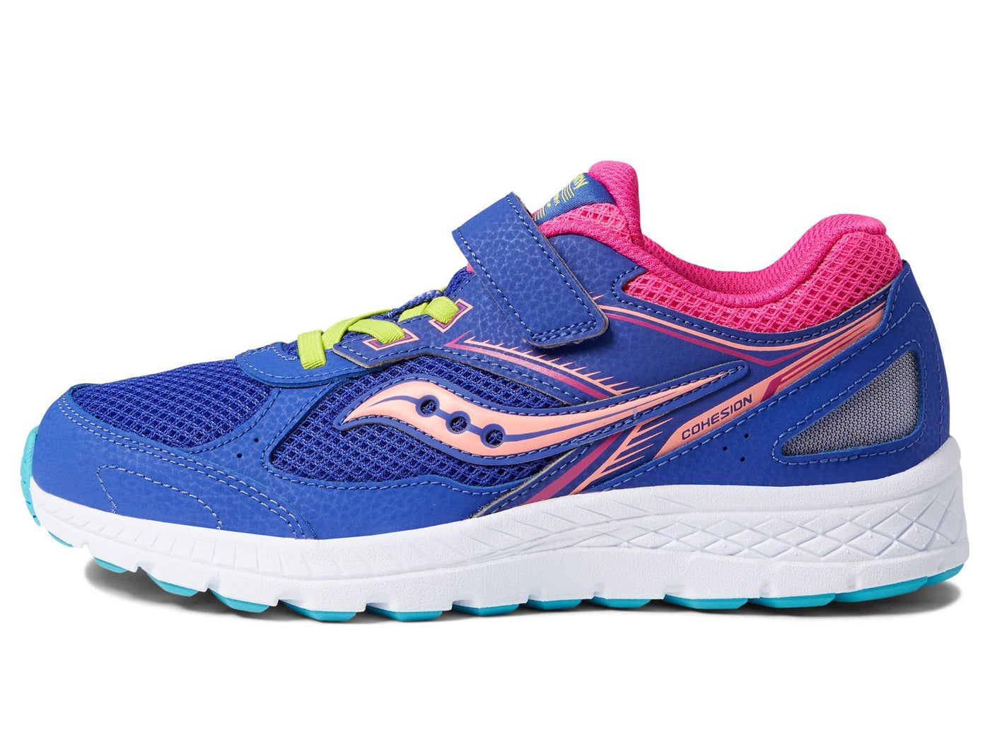 Saucony Girl's Cohesion 14 A/C (Little Kid/Big Kid) Blue/Multi 4.5 Big Kid M