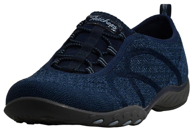 Skechers Women's Breathe-Easy-Fortuneknit Sneaker, Navy, 8 M US