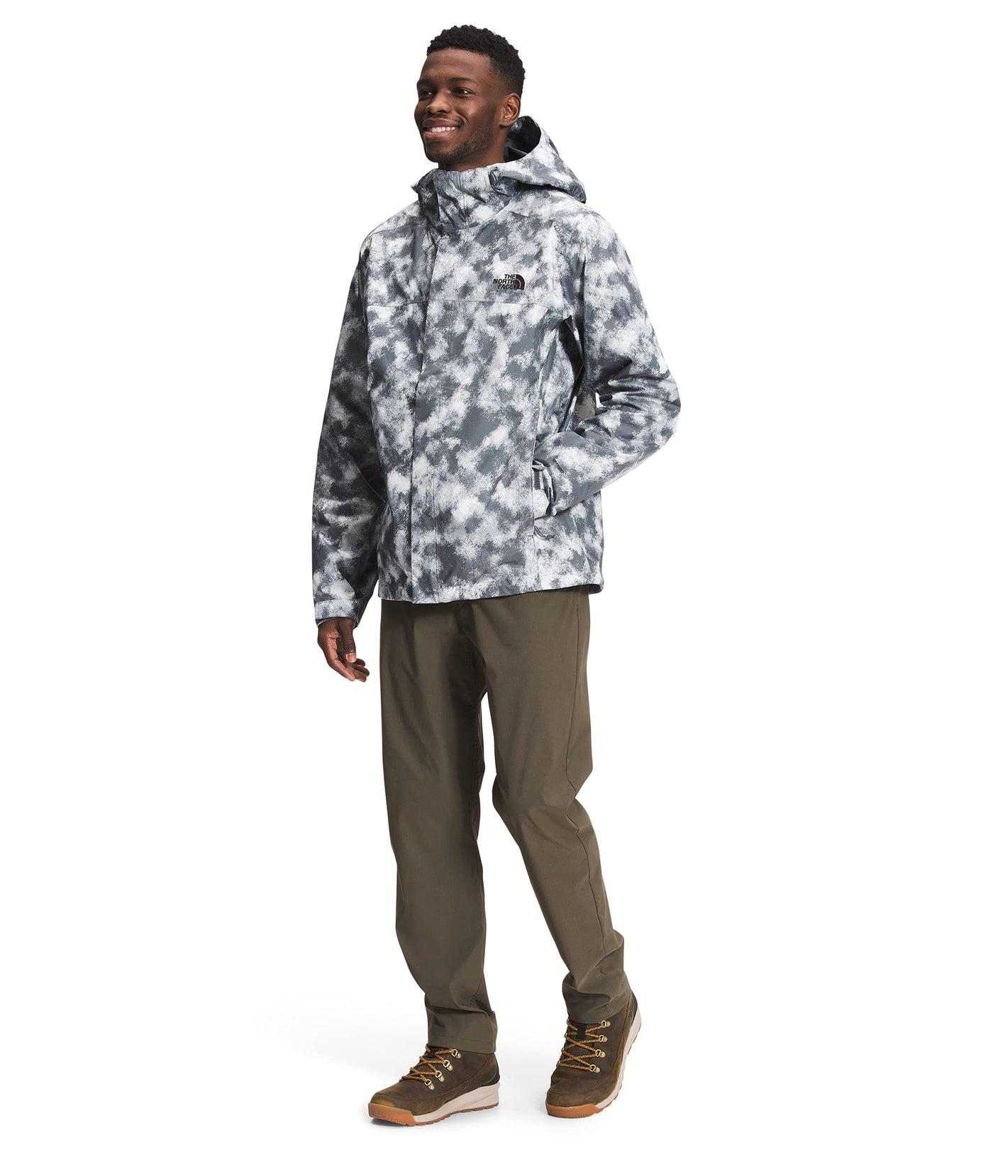 THE NORTH FACE Men’s Venture 2 Waterproof Hooded Rain Jacket (Standard and Big & Tall Size), Vanadis Grey Crosshatch Camo Print, XX-Large