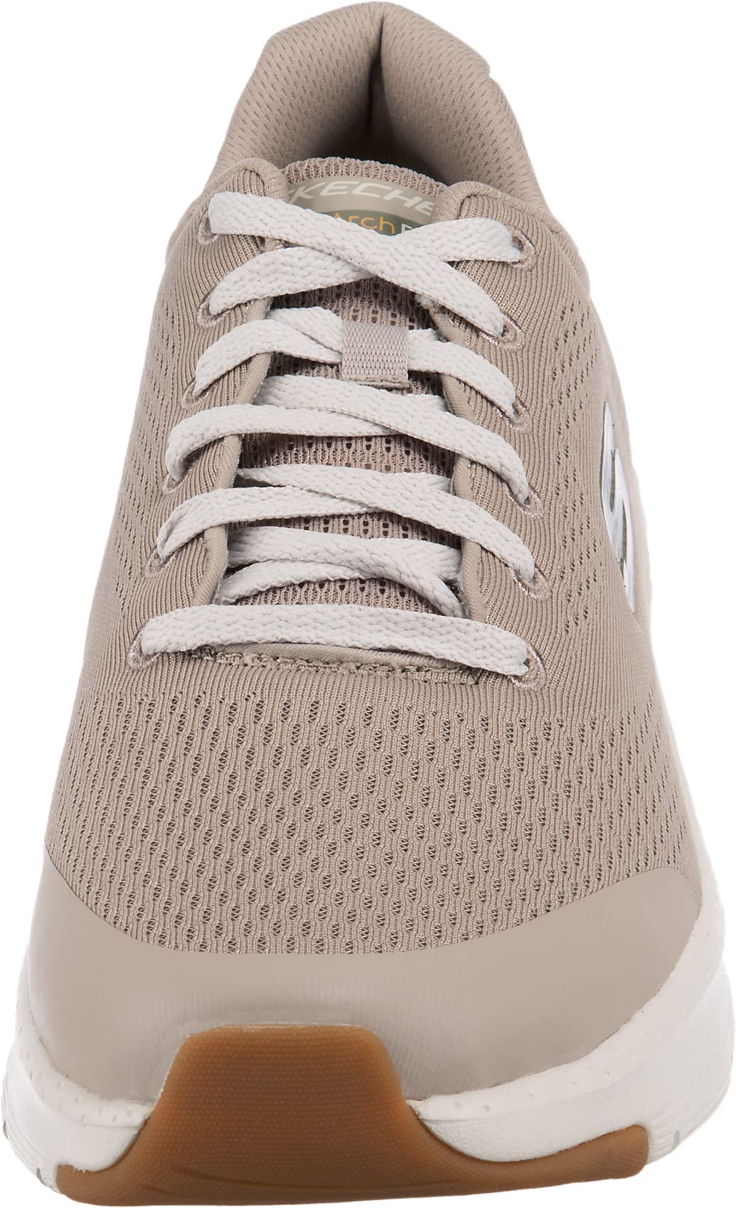 Skechers Men's Arch Fit Trainers, Beige Taupe Textile Synthetic Trim TPE, 6.5