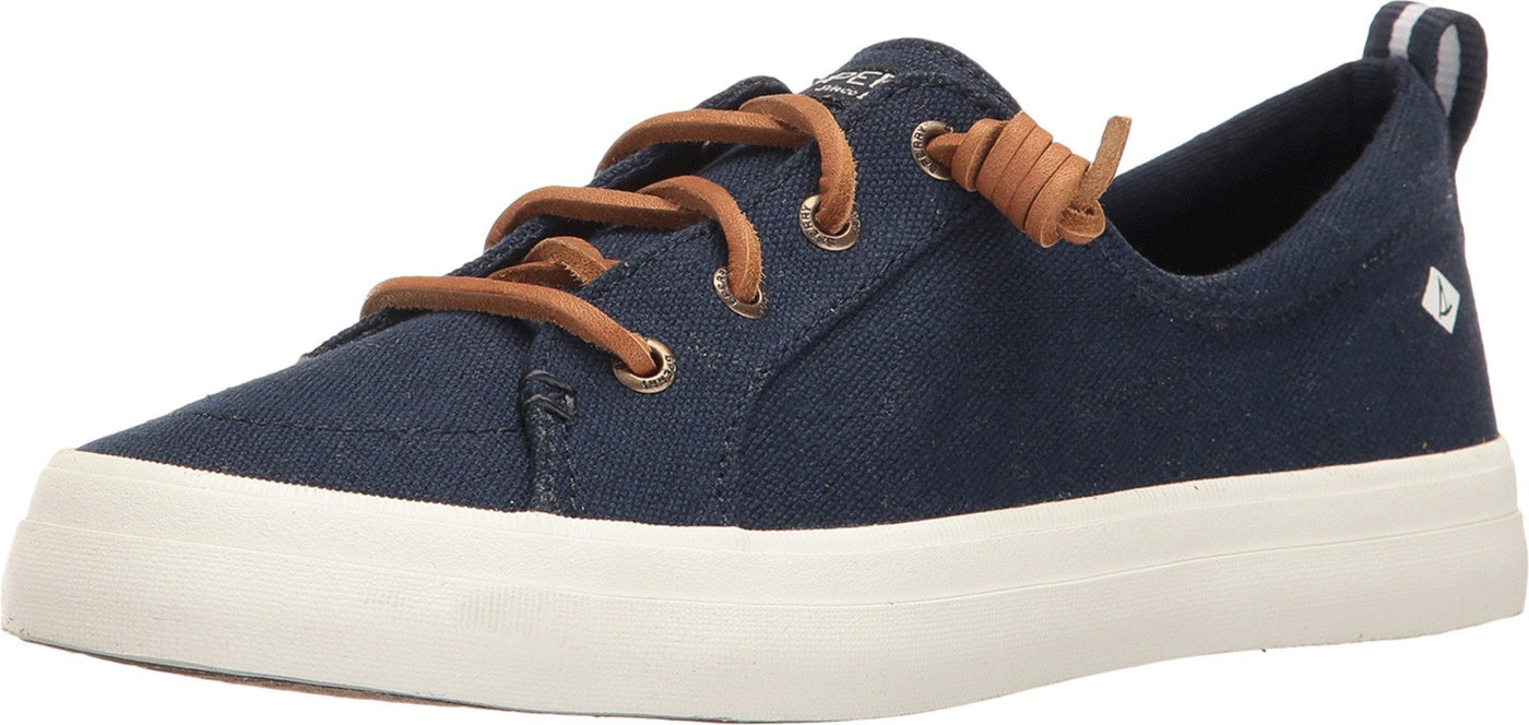 Sperry womens Crest Vibe Linen Sneaker, Navy, 8.5 Wide US