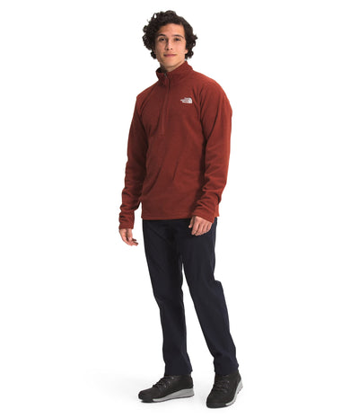 The North Face Men's Textured Cap Rock ¼ Zip Pullover Sweatshirt, Brick House Red, X-Large