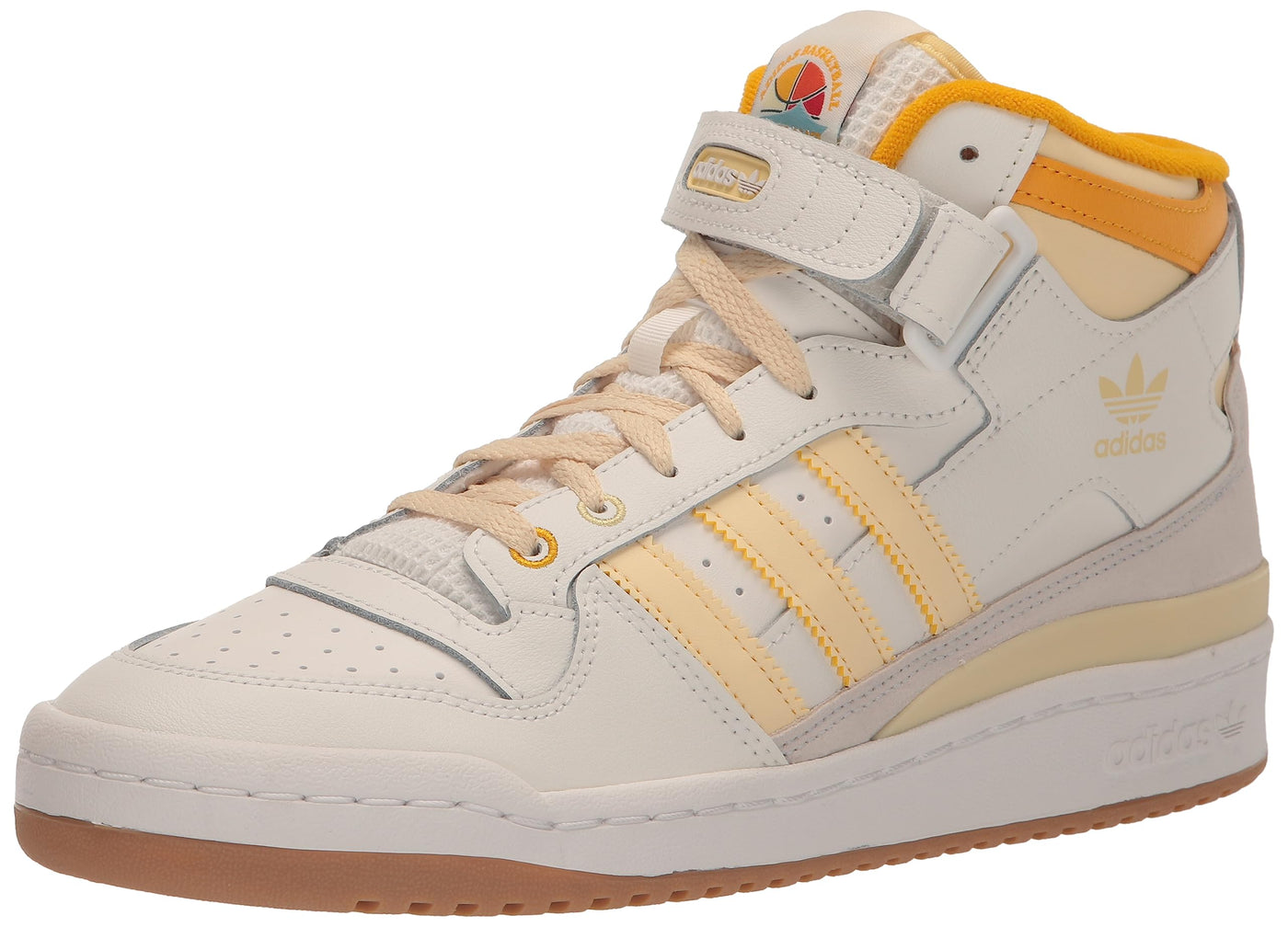 adidas Men's Forum Mid Sneaker 4 Cloud White/Crew Yellow/Gum