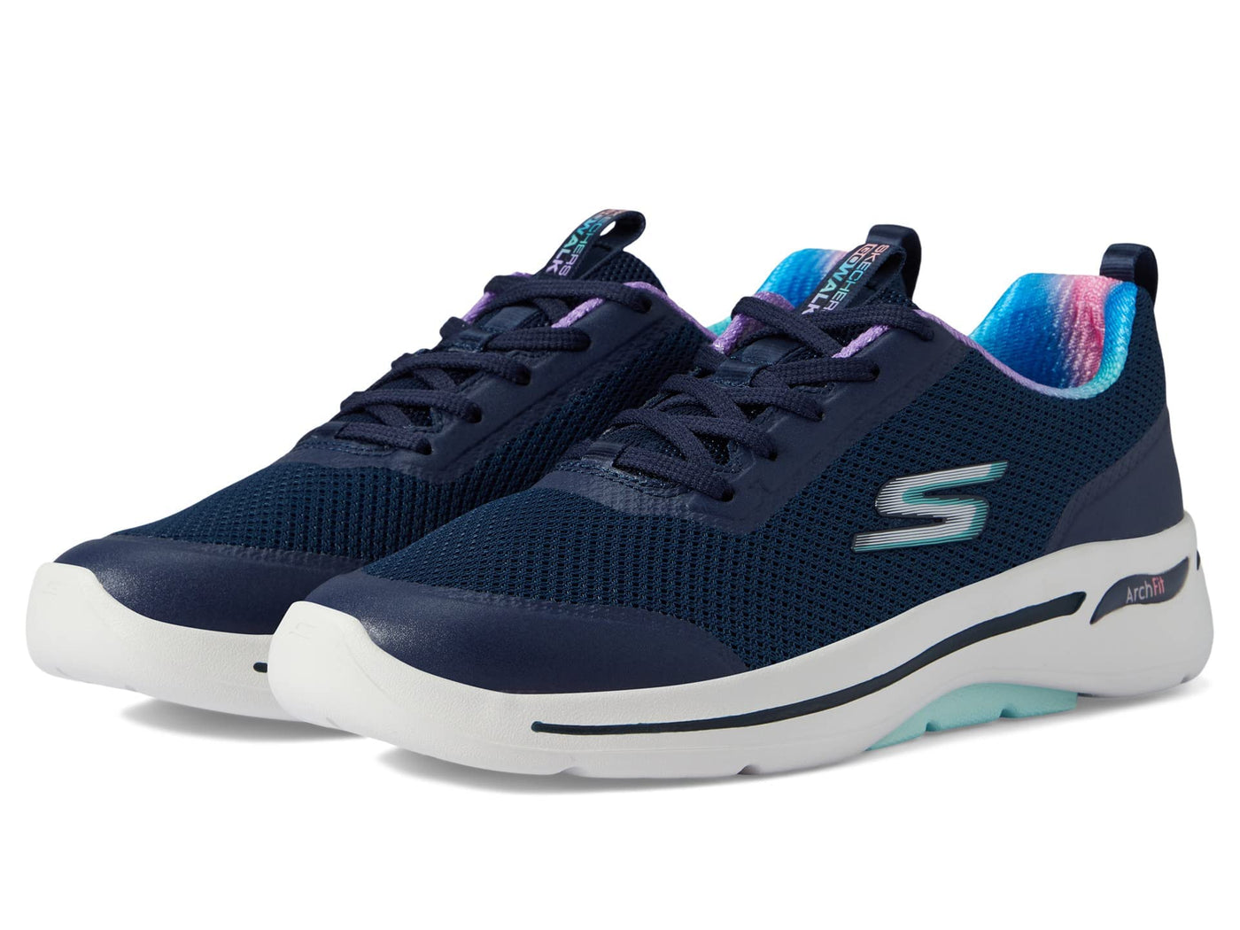 Skechers Go Walk Arch Fit - Fun Voyage Navy/Turquoise 9.5 B (M)