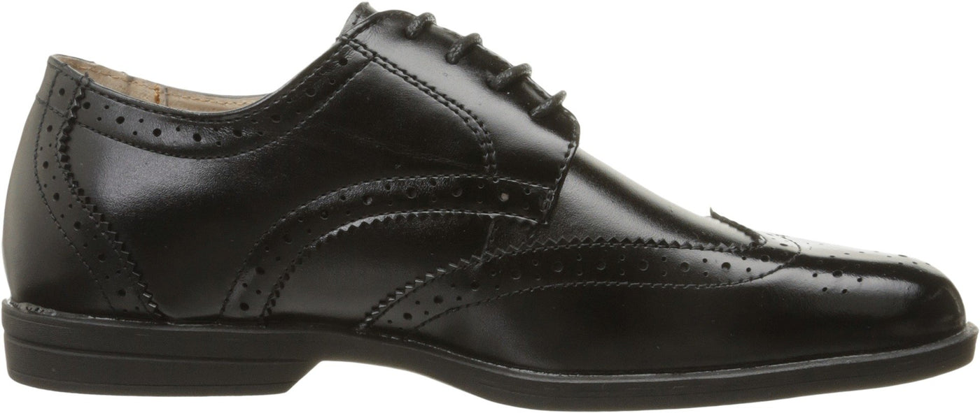 Florsheim Reveal Wingtip Jr Boys' Toddler-Youth Oxford, 6.5 M US Big Kid, Black