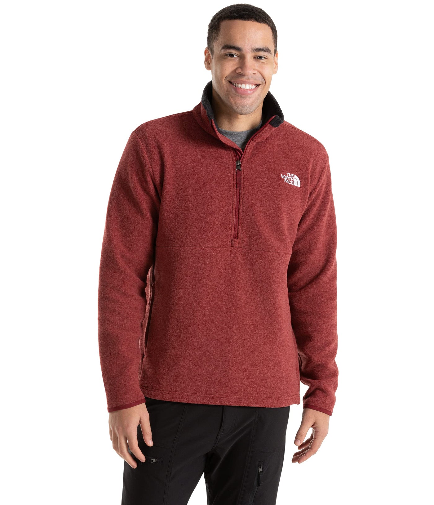 THE NORTH FACE Men's Birch Bowl Quarter Zip Sweatshirt, Pomegranate Heather, 3X-Large