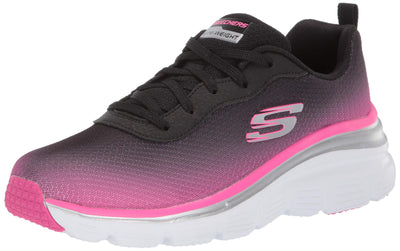 Skechers Women's Fashion Fit - Build Up, Sneakers, Black/Hot Pink, 7.5 US M