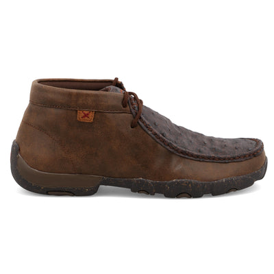 Twisted X Men's Chukka Driving Moc, Moc Toe with CellSole 13 Brown & Brown Ostrich