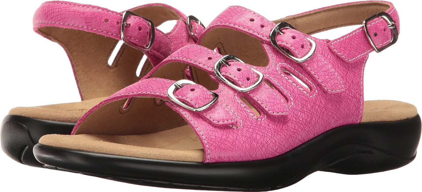 SAS Women's Mystic Adjustable Slingback Sandal Web Pink Leather 10 W