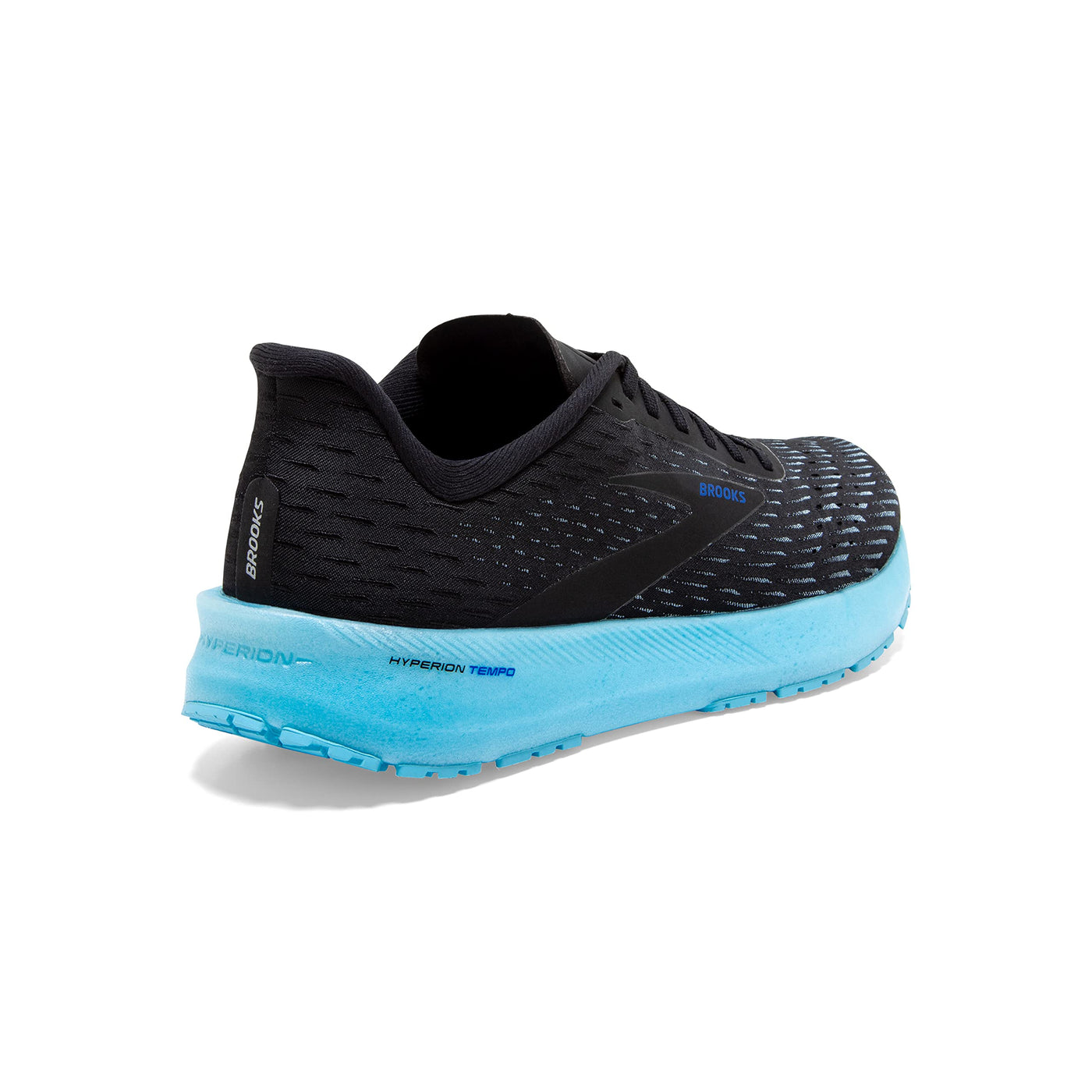 Brooks Men's Hyperion Tempo Road Running Shoe - Black/Iced Aqua/Blue - 12 Medium