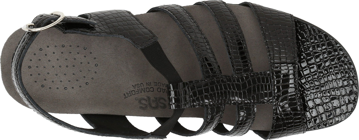 SAS Women's Heeled Sandals 8.5 Wide Black Croc