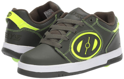 Heelys Girls Voyager Tennis Shoe, Forest Green/Bright Yellow, 6 Little Kid