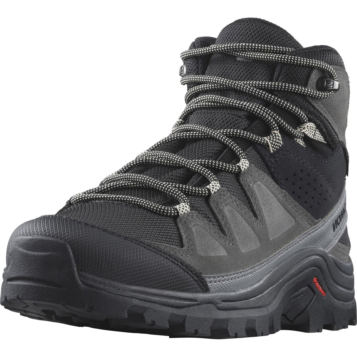 Salomon Women's QUEST ROVE GORE-TEX Leather Hiking Boots for Women, Black / Magnet / Quiet Shade, 9