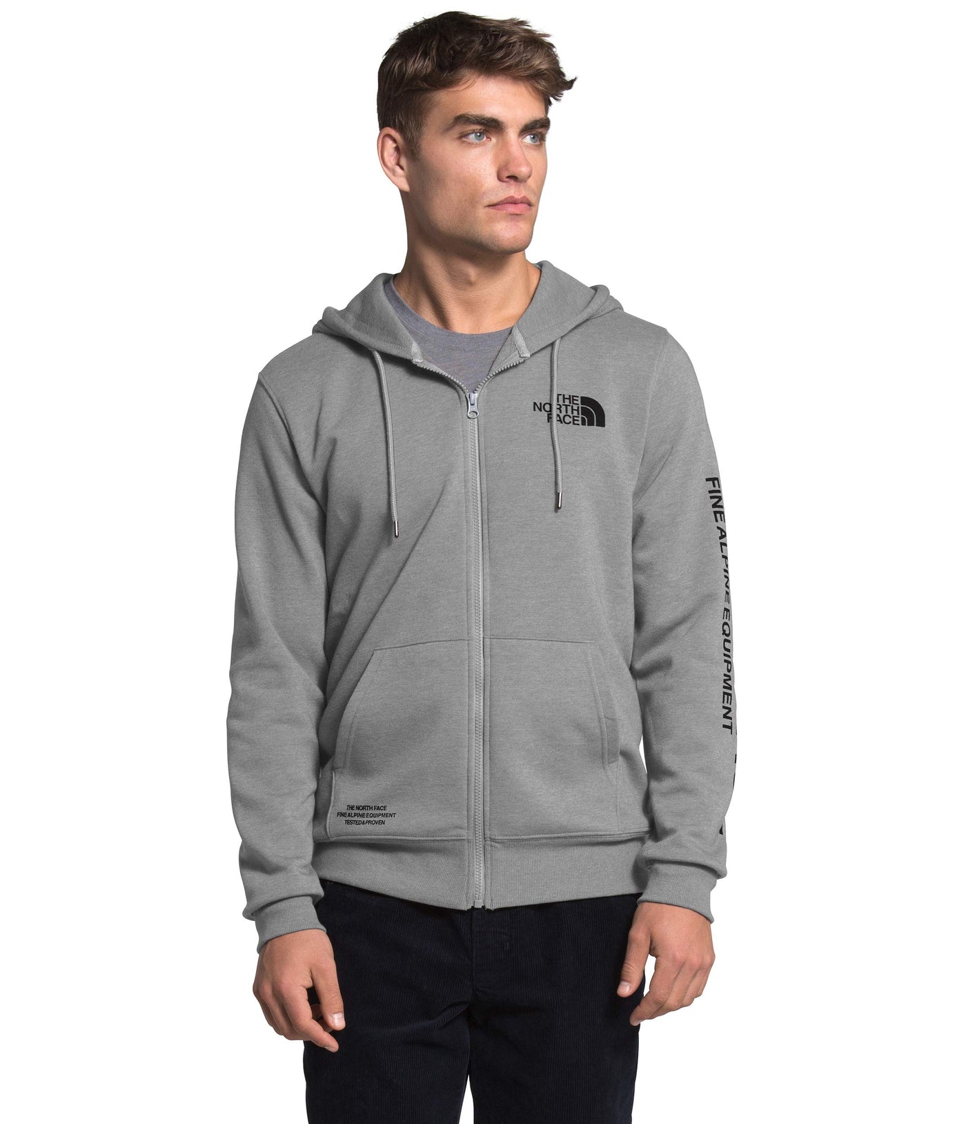 THE NORTH FACE Brand Proud Full Zip Mens Hoodie TNF Medium Grey Heather/TNF Black Sz XXL