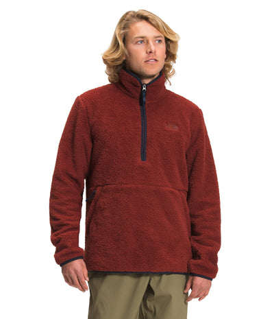 THE NORTH FACE Men's Dunraven Sherpa ¼ Zip, Brick House Red/Aviator Navy, XXL