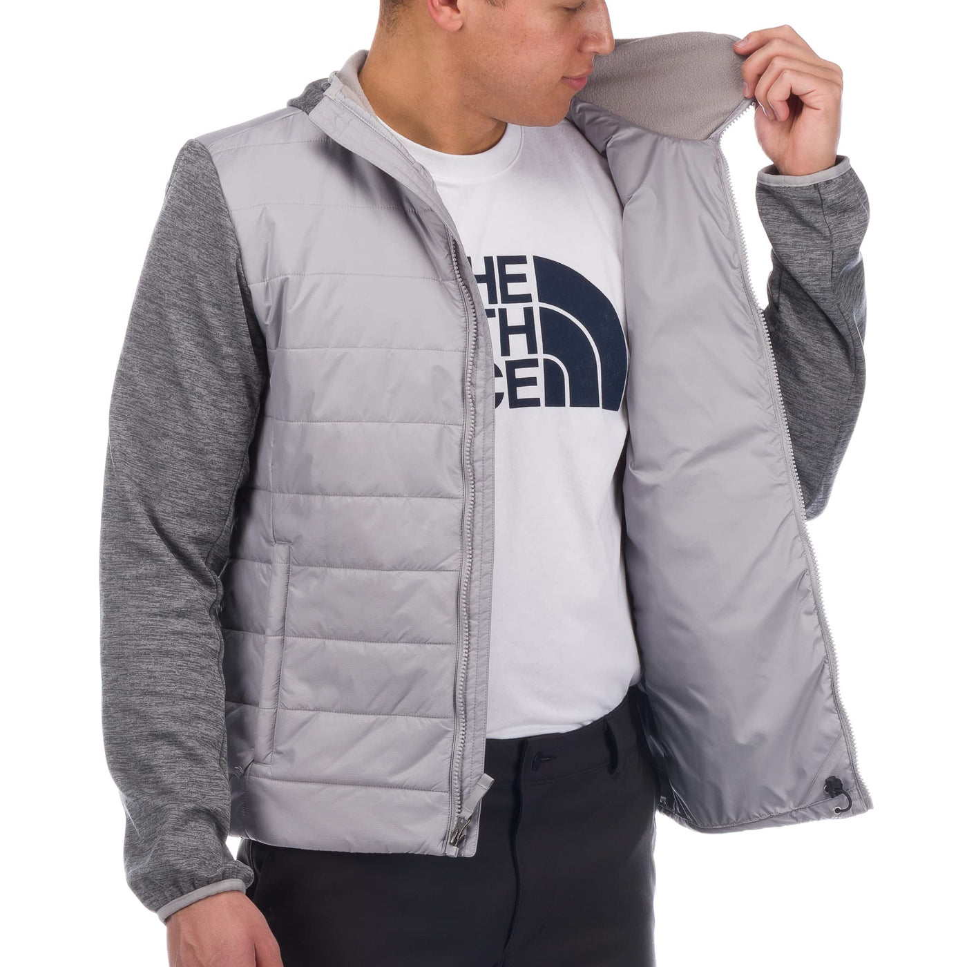 THE NORTH FACE Flare Hybrid Full Zip Mens Fleece Meld Grey XL