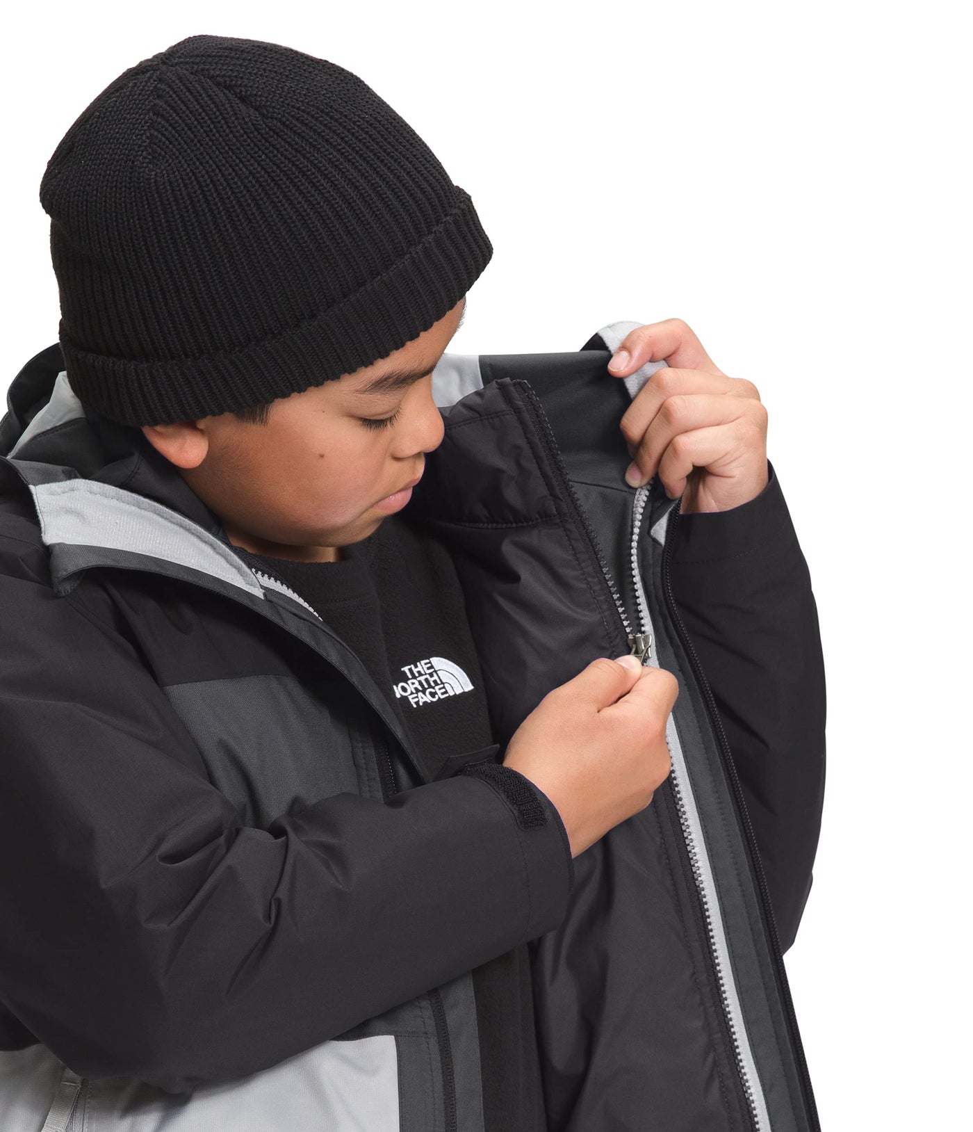 THE NORTH FACE Boys' Freedom Triclimate Insulated Jacket and Waterproof Shell, Asphalt Grey, X-Large