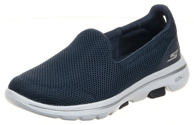 Skechers Women's Go Walk 5 Sneaker, Navy/White, 12