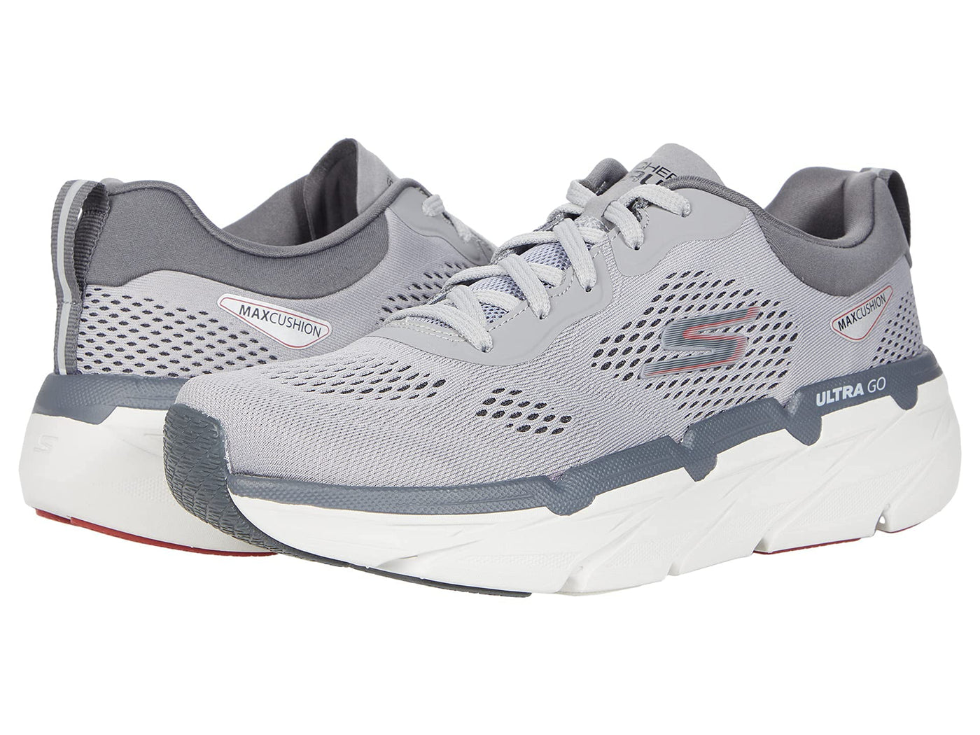 Skechers Max Cushioning Premier - Perspective Grey/Red 11 D (M)