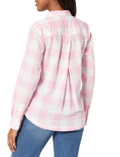 Columbia Women's Camp Henry Iii Ls Shirt Wild Rose/Buffalo Check Small