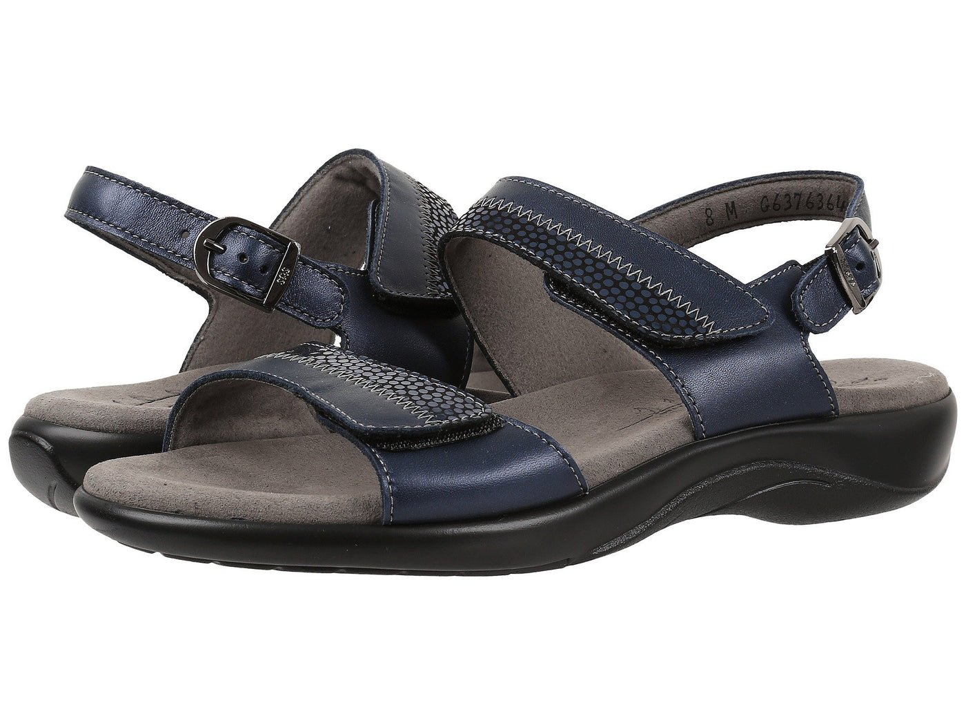 SAS Nudu Strap Sandals for Women - Hook and Loop Fastener, Adjustable Buckle Closure, and Shock Absorbing Outsole Navy 9.5 N - Narrow (AA)