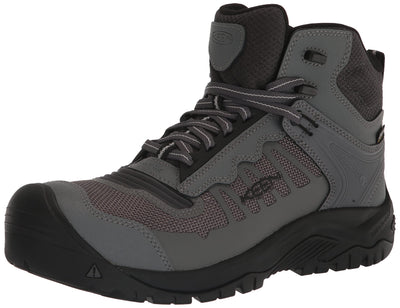 KEEN Utility Men's Reno Mid Height Composite Toe Flexible Waterproof Athletic Work Boots, Magnet/Black, 7.5 Wide