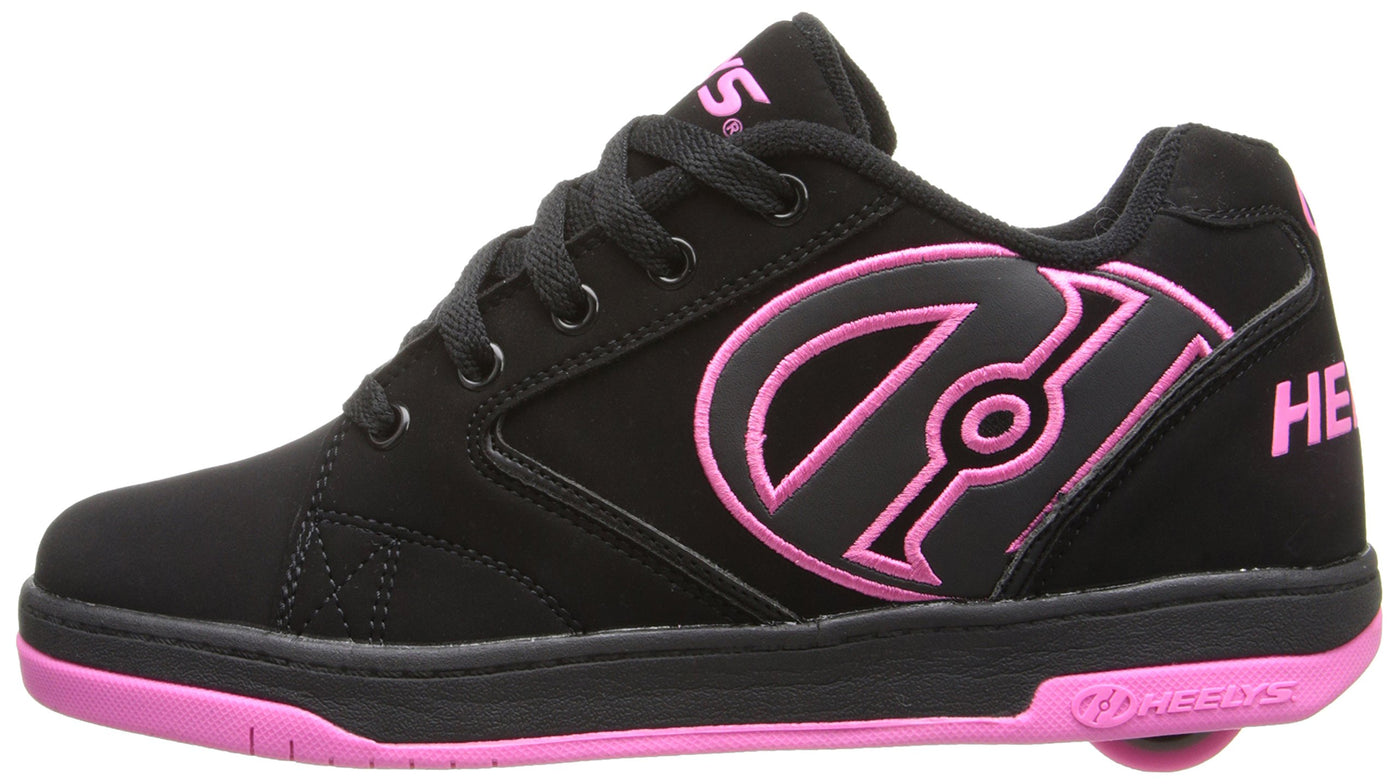 HEELYS Unisex-Child Propel Skate Shoe 7 Little Kid Black Hot Pink