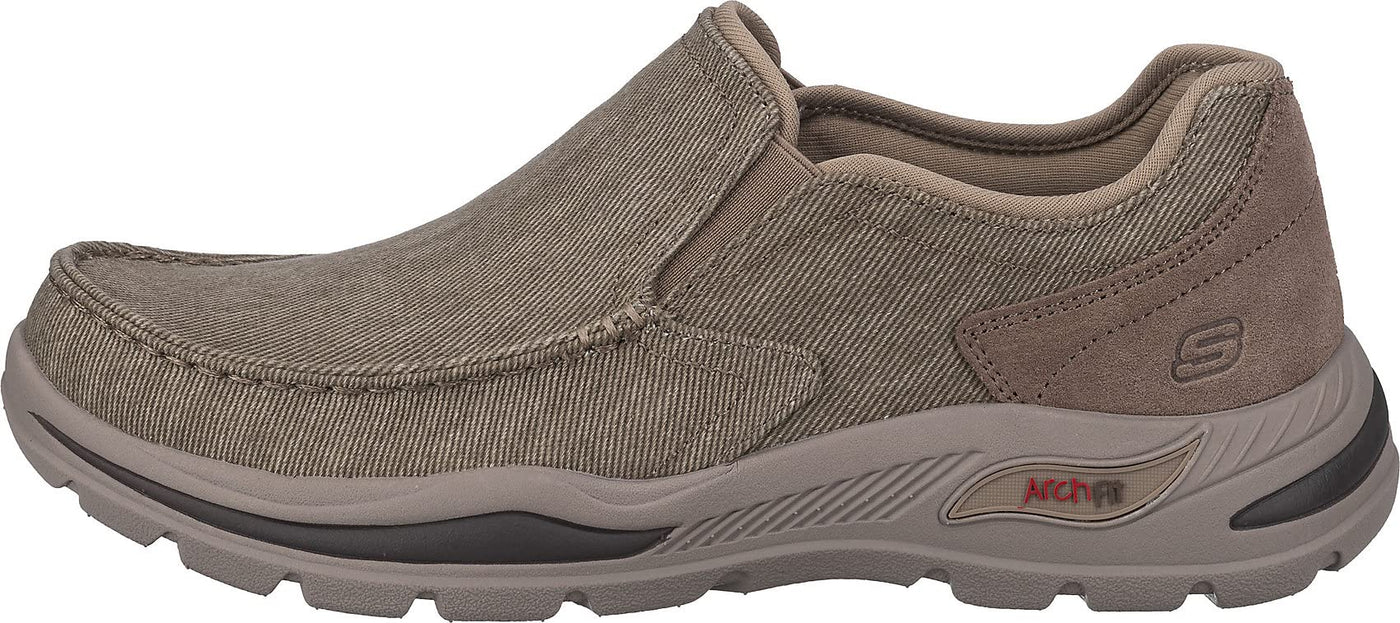 Skechers Men's Moccasin Sneaker, Tan Canvas, 8.5