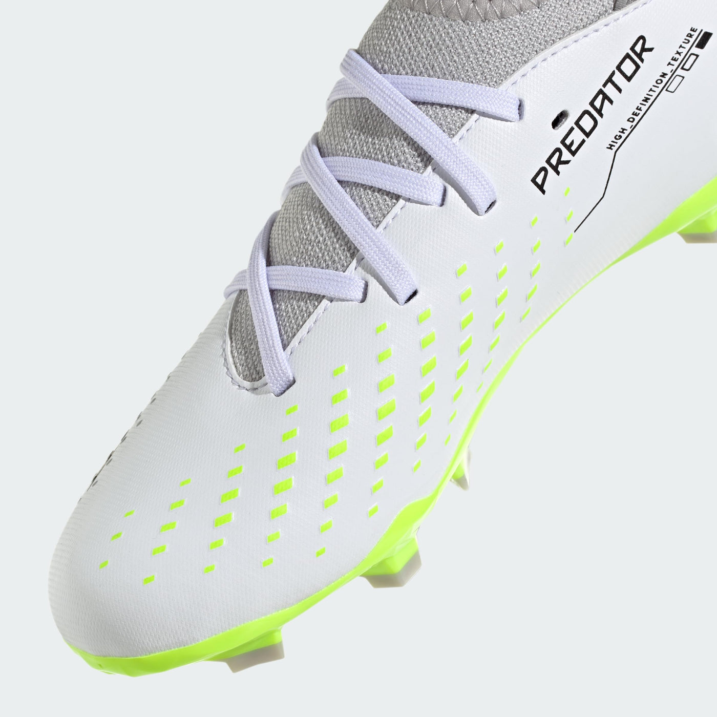 adidas Predator Accuracy.3 Firm Ground Sneaker, White/Core Black/Lucid Lemon, 5.5 US Unisex Big Kid