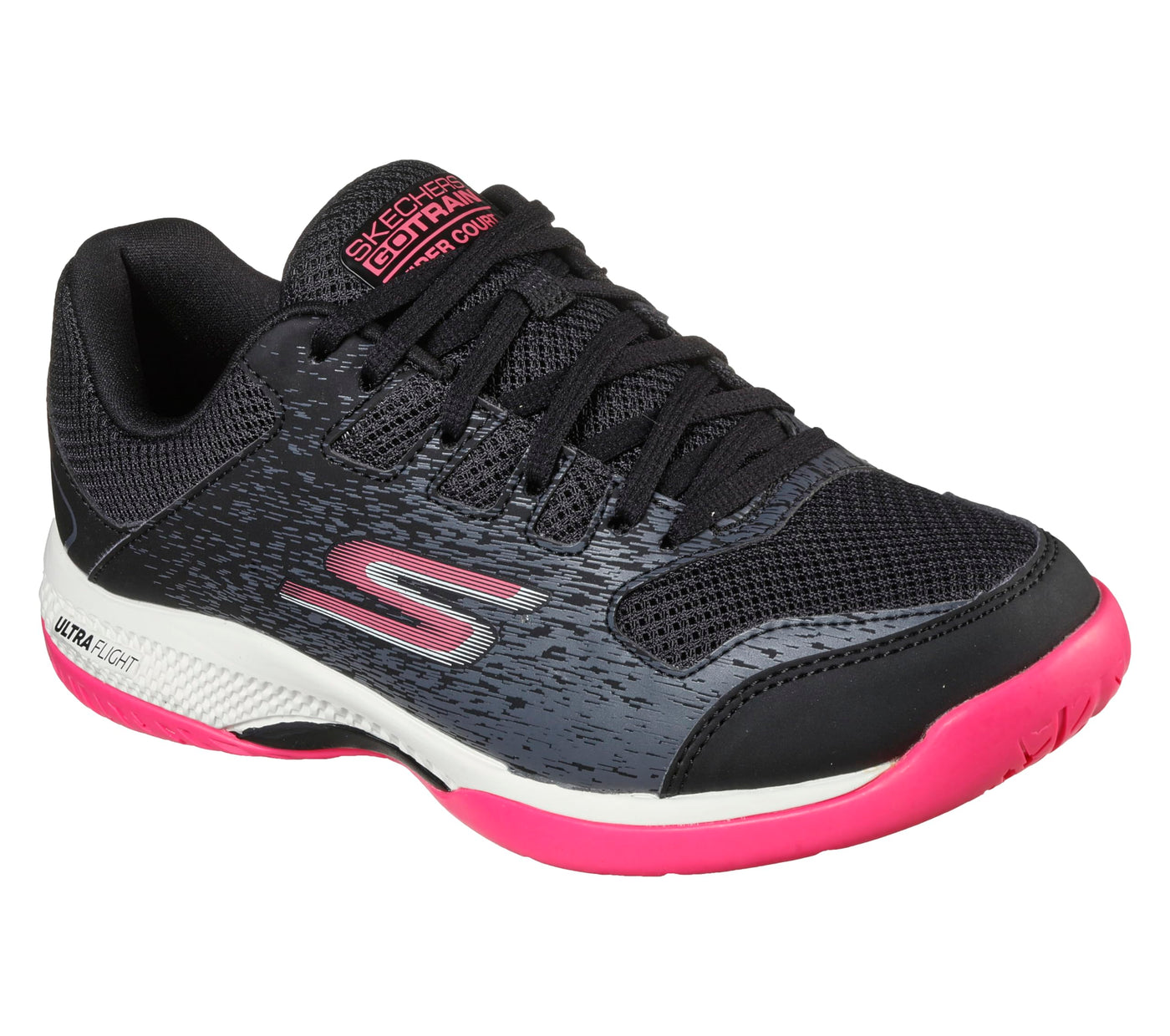 Skechers Women's Go Train Arch Fit Viper Court-Pickleball Sneaker 5 Black/Pink