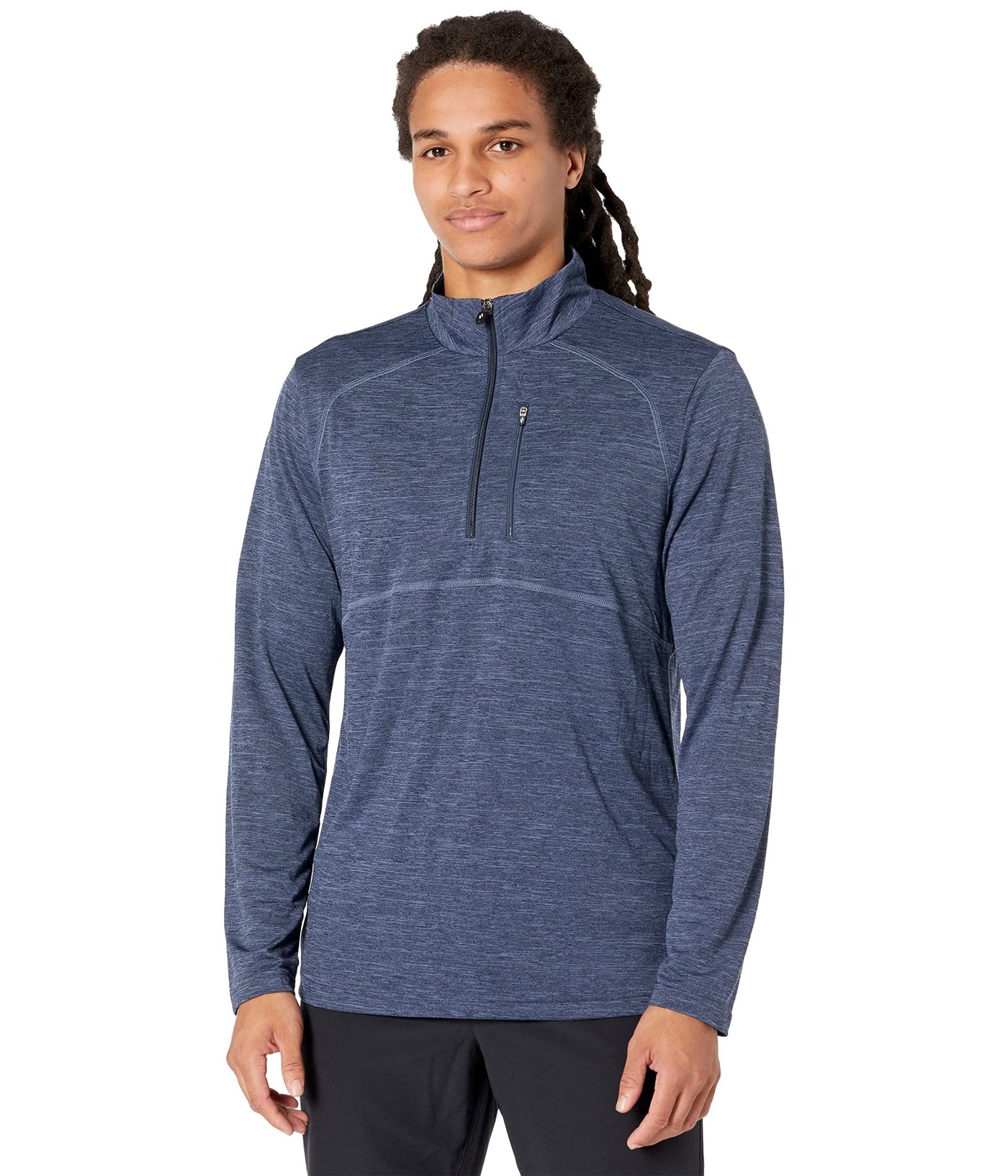 Skechers Men's On The Road 1/4 Zip, Smoke Blue, XX-Large