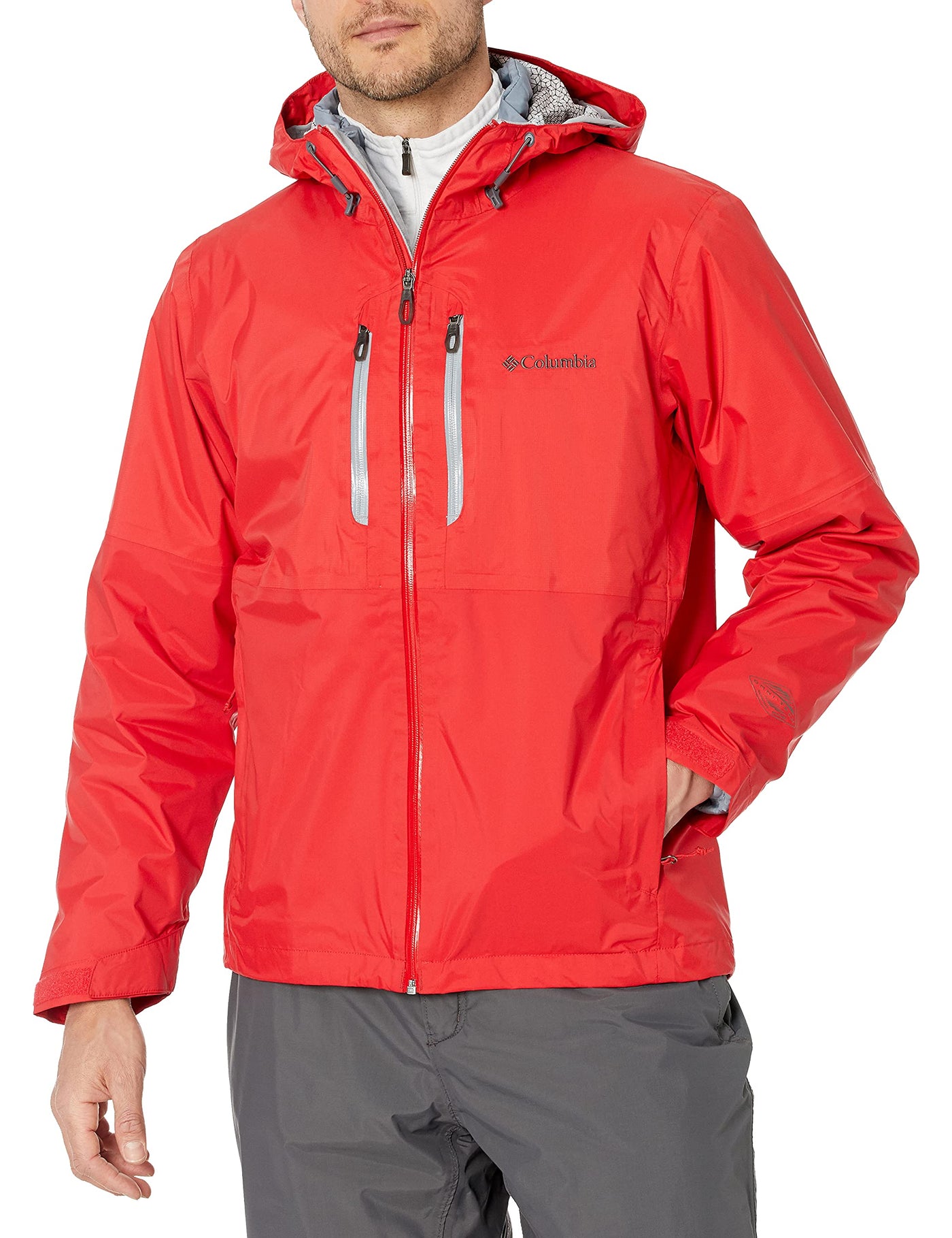 Columbia Sportswear Men's Northwest Traveler Interchange Jacket, Bright Red/Tradewinds Grey, Medium