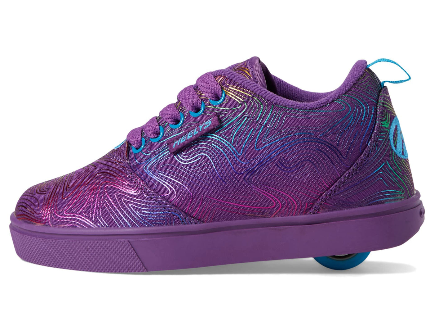 HEELYS Pro 20 Prints Sneakers Skate Shoes (Little Kid/Big Kid/Adult) - Durable Canvas Upper Purple Rainbow 2 Little Kid M