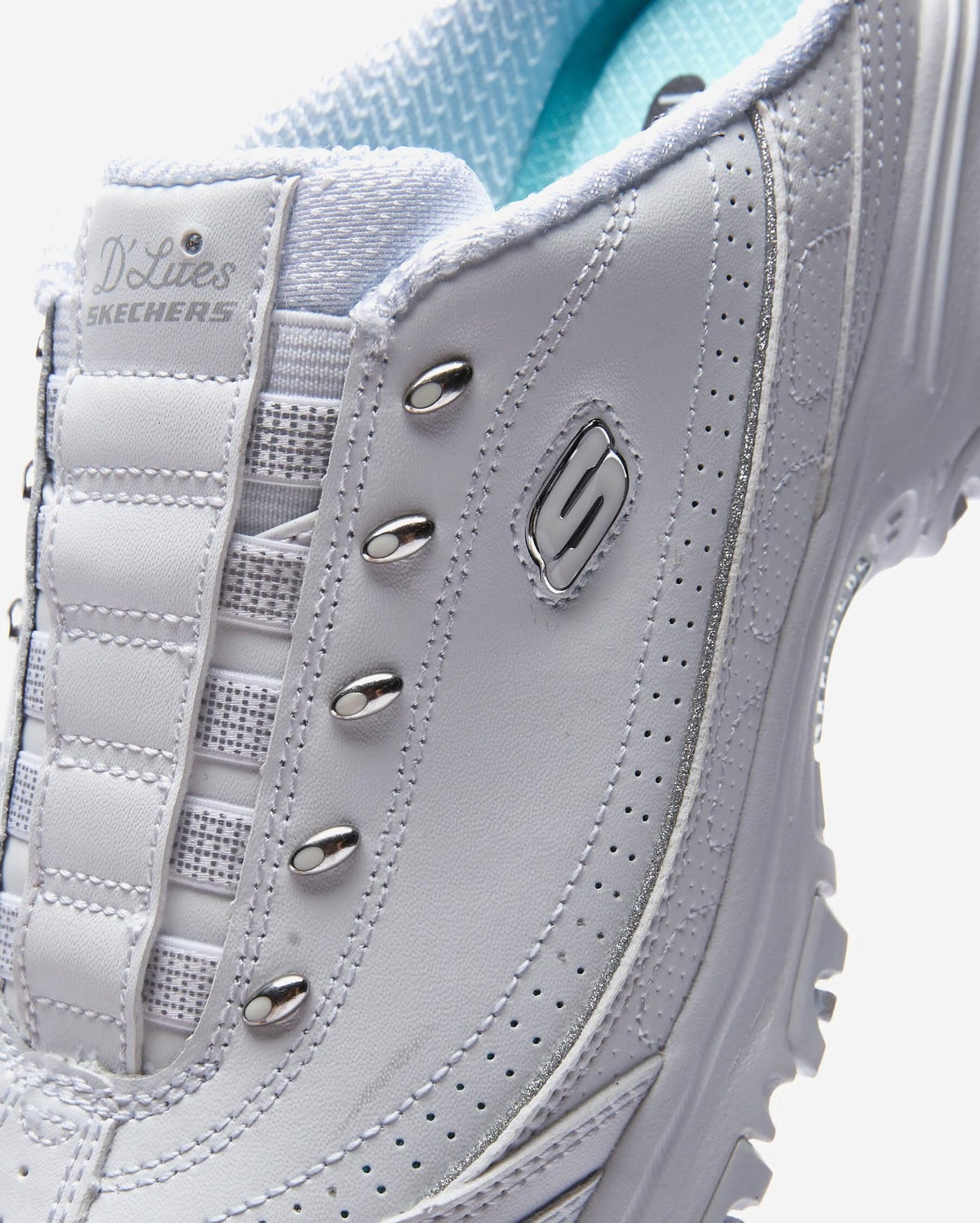 Skechers Women's D lites Bright Sky 7 Wide White/Silver