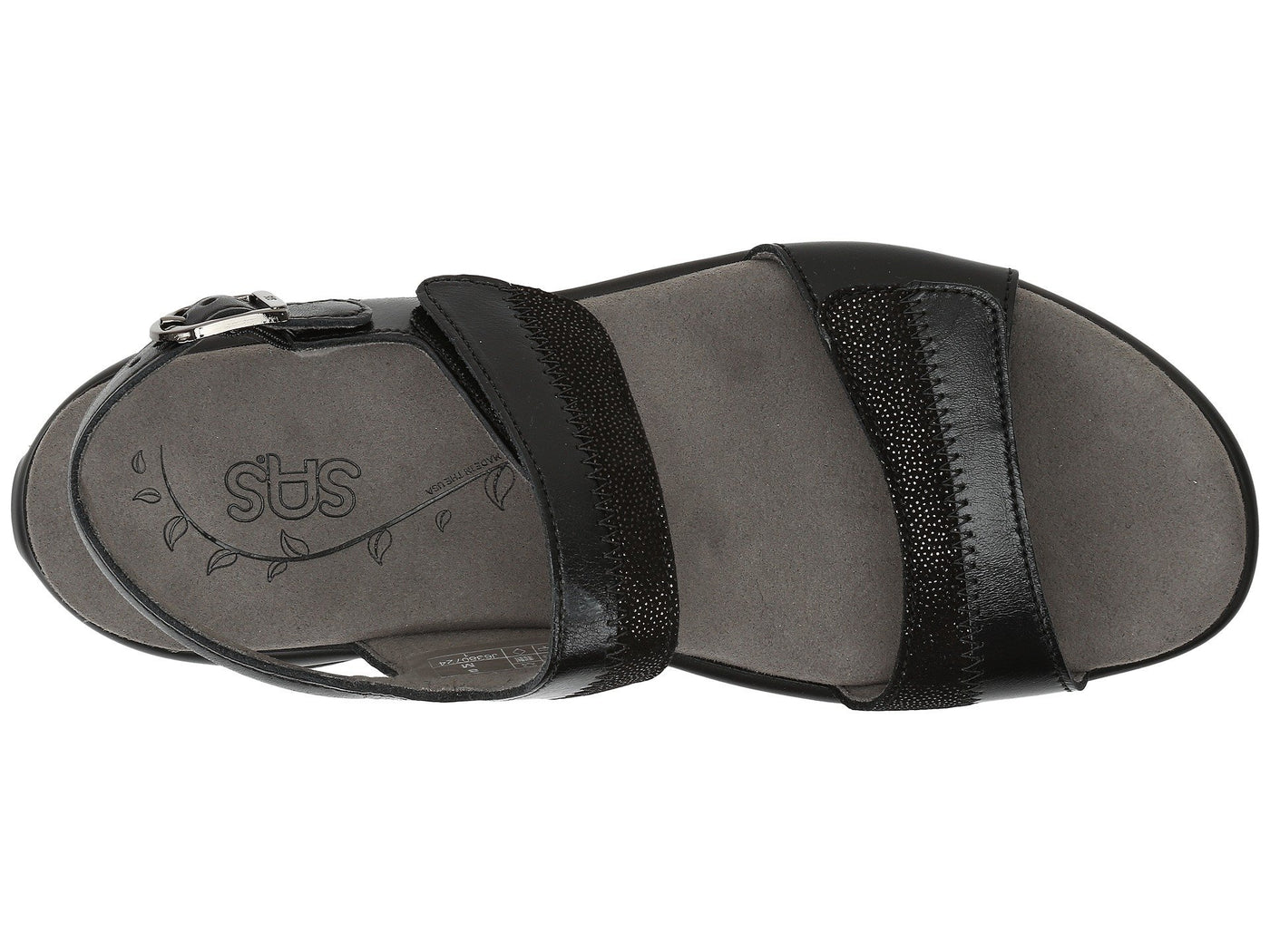 SAS Nudu Adjustable Comfort Sandal Midnight 9.5 S - Slim (AAA)