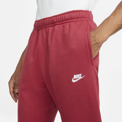 Nike Men's Sportswear Club Fleece Jogger Pants BV2737 (Pomegranate/Pomegranate/White, Large)