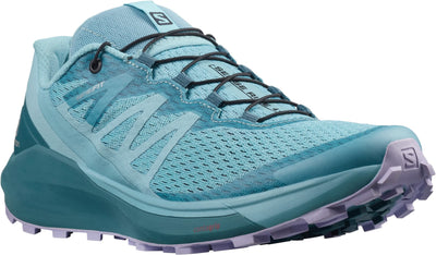 Salomon Women's Sense Ride 4 Running Shoe 9 Delphinium Blue/Mallard Blue/Lavender